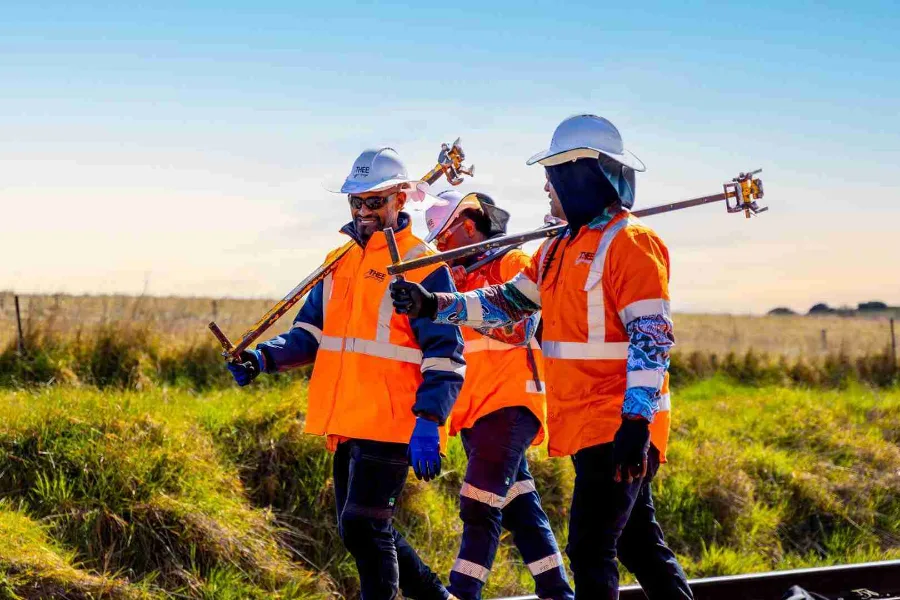 THEE Group crew in high-visibility gear on site